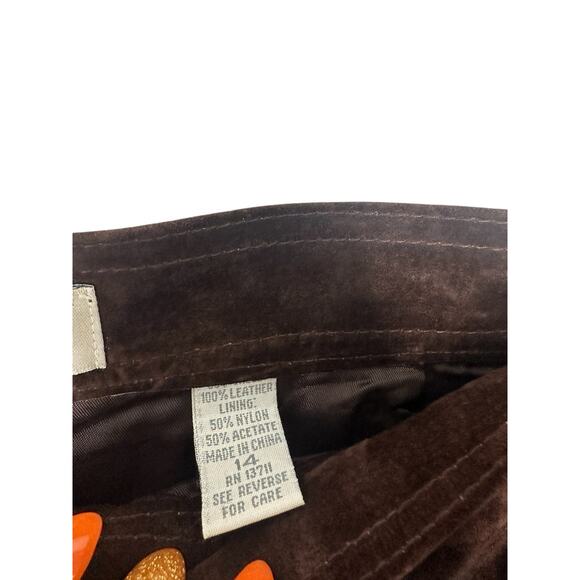 VTG Lord & Taylor Brown Western Leather High Waisted Straight Leg Pant Size 14 - Picture 3 of 12